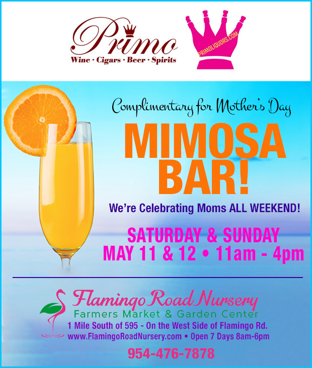 Free Mimosas for Mom Mothers Day Weekend, May 11 and 12